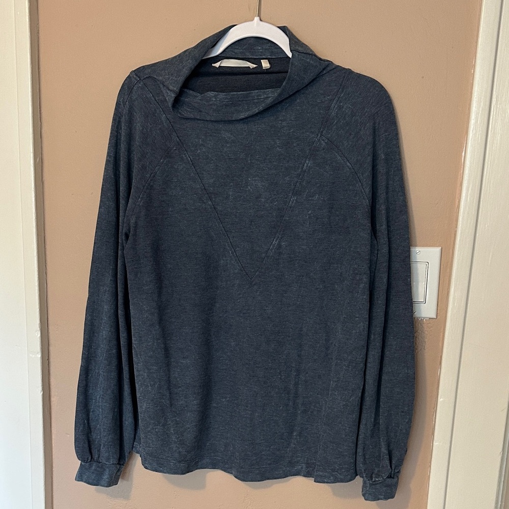 Soft Surroundings navy Heather Long Sleeve Top